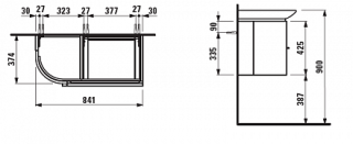 Тумба под раковину Laufen palace 4.0153.2.075.463.1